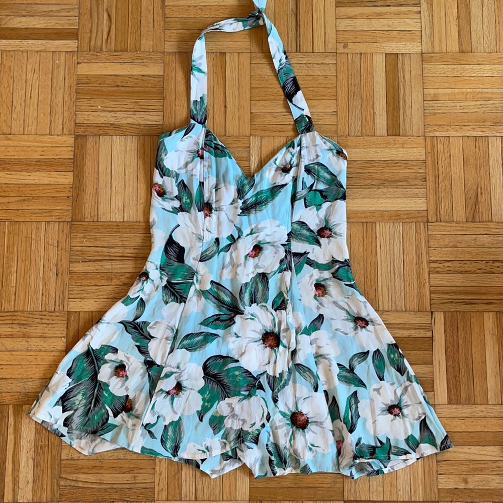 MINKPINK floral halter romper size S